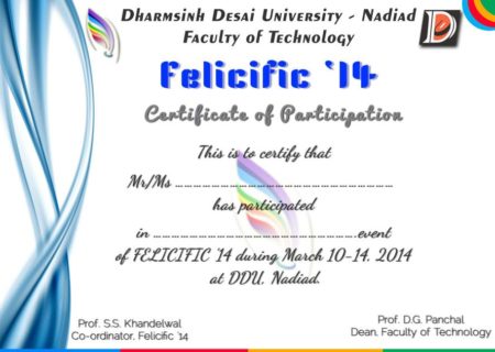 Felicific Cultural Participation Certificate