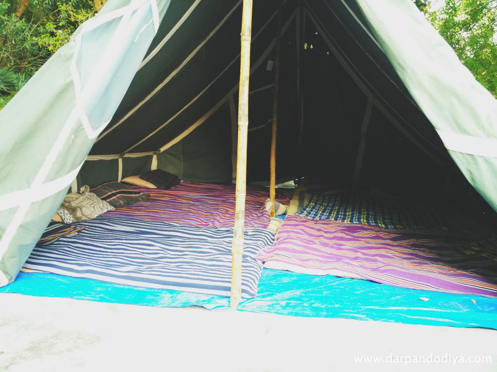 Inside a tent - Kilad Campsite Vansda, Nature Education Eco Center Near Saputara, Gujarat
