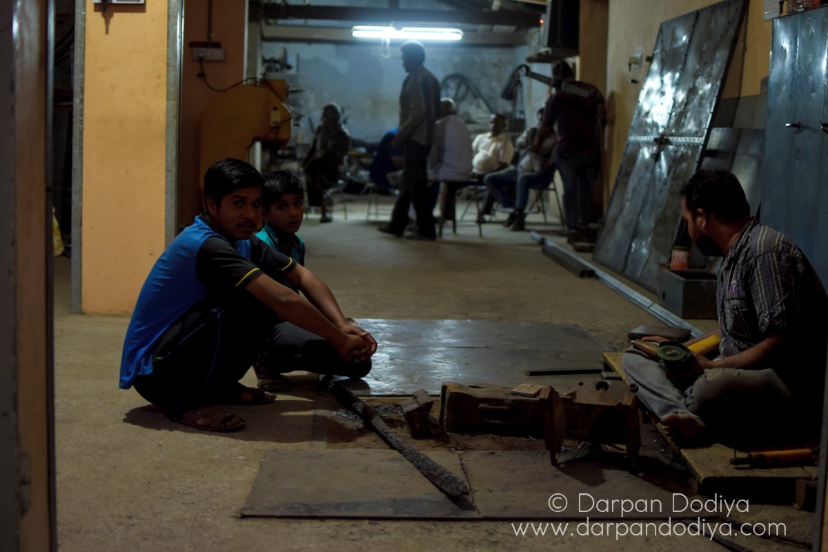 Welding workshop @ Night at Hadala Village Rajkot Gujarat