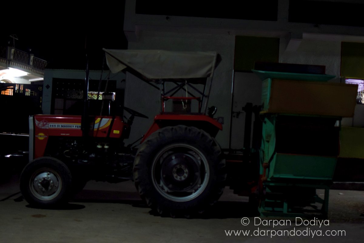 Tractor @ Night at Hadala Village Rajkot Gujarat