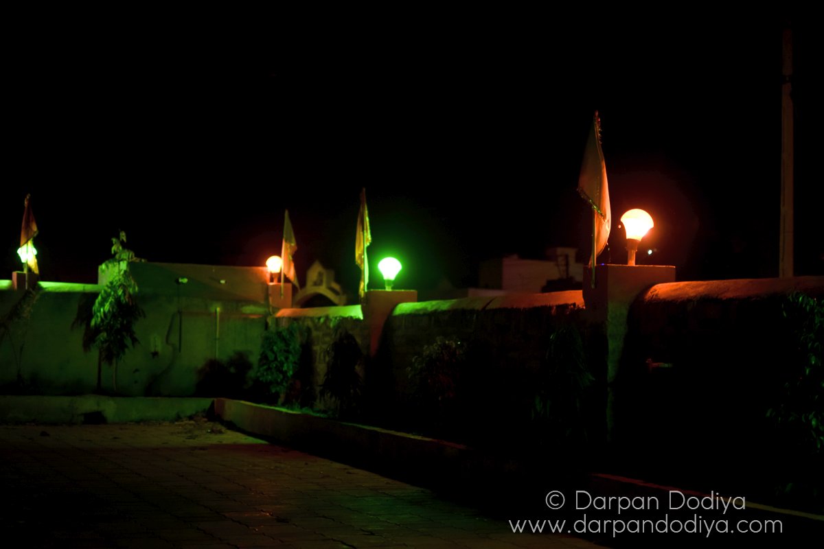 Temple lights @ Night at Hadala Village Rajkot Gujarat