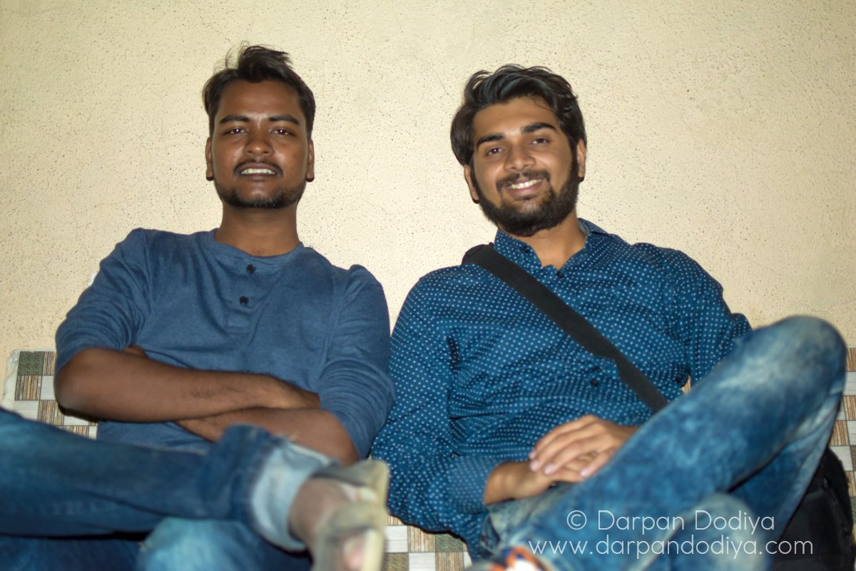 Pramod and I. I look fat. :( @ Night at Hadala Village Rajkot Gujarat