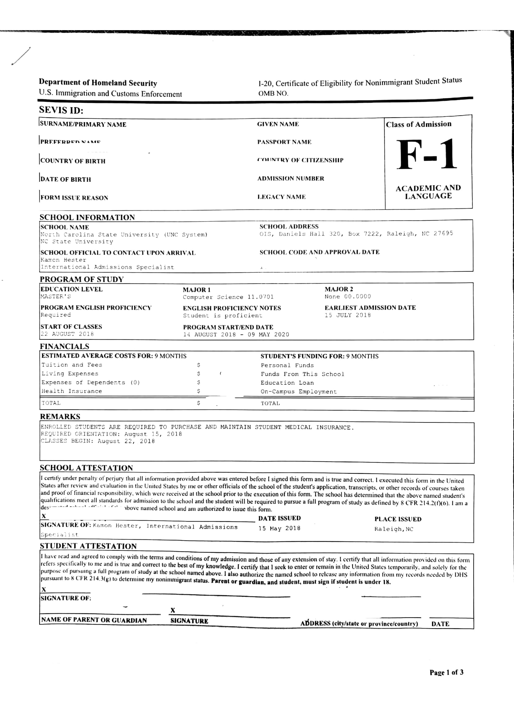 us travel docs f1 visa documents